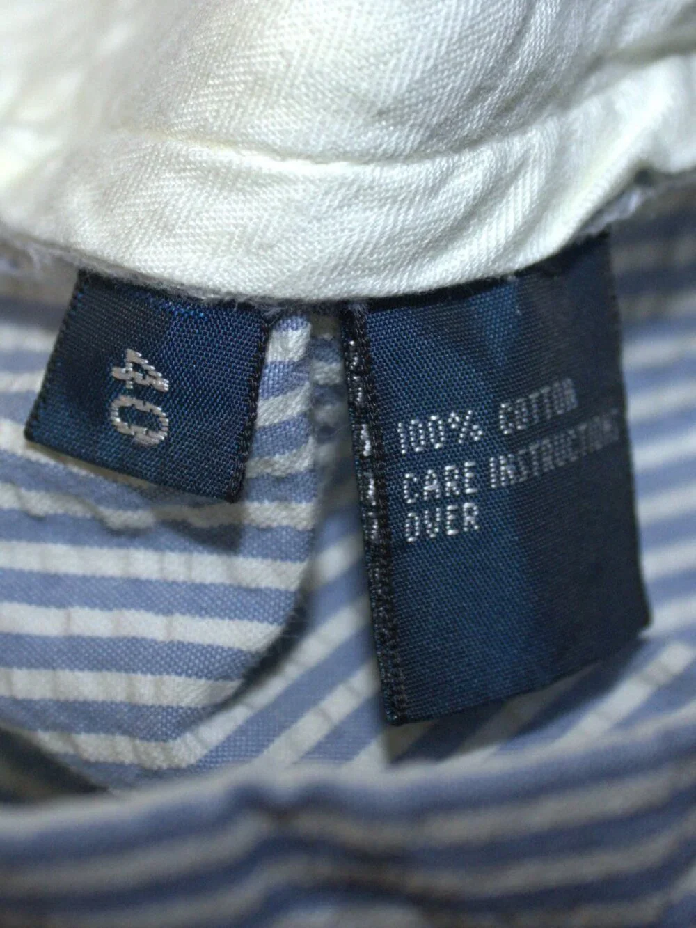 Polo Ralph Lauren Size 40 Blue Striped Seersucker Stretch Straight Casual Shorts